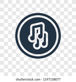Music vector icon isolated on transparent background, Music transparency logo concept