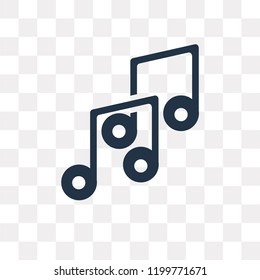 Music vector icon isolated on transparent background, Music transparency concept can be used web and mobile