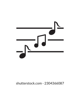 Icono de vector de música. Diseño de signos planos de notas musicales. Pictograma de símbolo de música