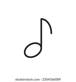 Icono de vector de música. Diseño de signos planos de notas musicales. Pictograma de símbolo de música