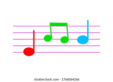 Icono de vector de música en fondo blanco