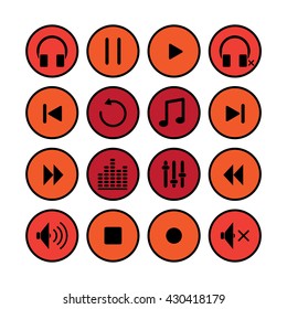 Music vector icon phone set