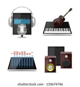 music vector icon set