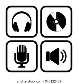 music vector icon set