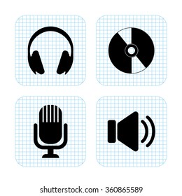 music  vector icon set