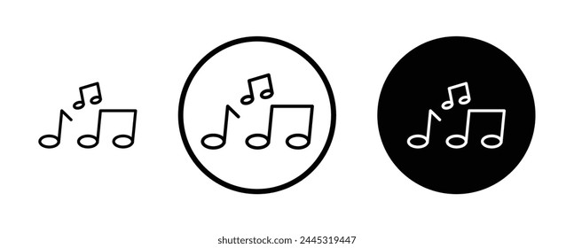Music Vector Icon Set Suitable for Apps and Websites UI Designs. Song Note Icon.