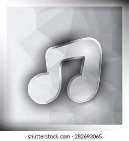 Music vector icon sign polygonal geometric design. Vector illustration.