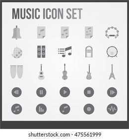 Music vector icons theme set