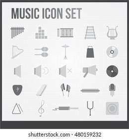 Music vector icons theme set
