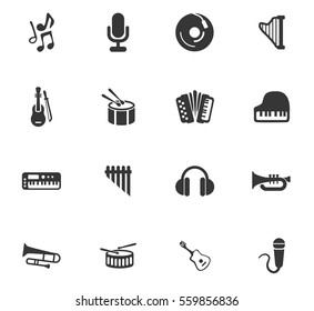 music vector icons for user interface design