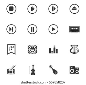 music vector icons for user interface design