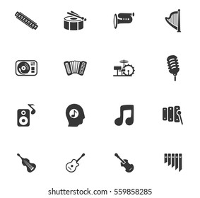 music vector icons for user interface design
