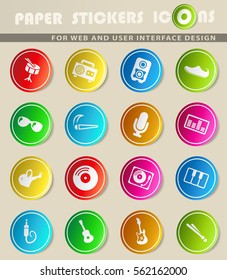 music vector icons for user interface design