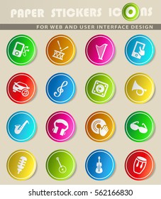 music vector icons for user interface design