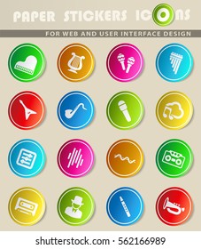 music vector icons for user interface design