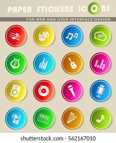 music vector icons for user interface design