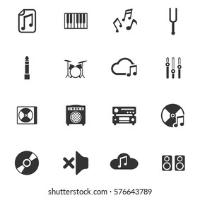 music vector icons for user interface design