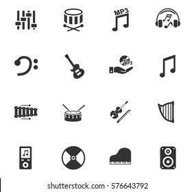 music vector icons for user interface design
