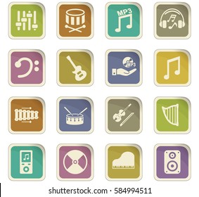 music vector icons for user interface design