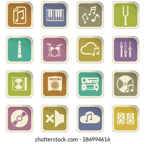music vector icons for user interface design