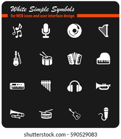 music vector icons for user interface design