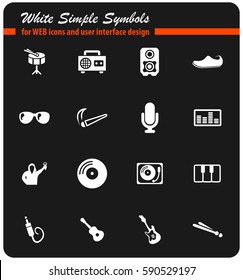 music vector icons for user interface design