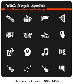 music vector icons for user interface design