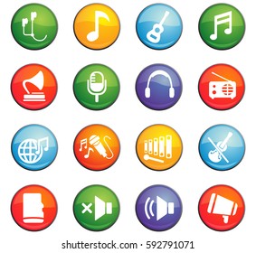 music vector icons for user interface design