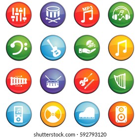 music vector icons for user interface design