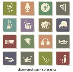 music vector icons for user interface design