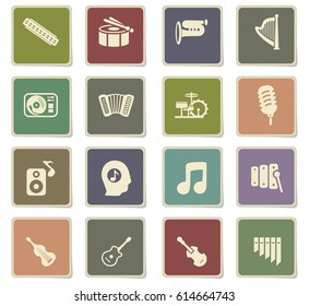 music vector icons for user interface design