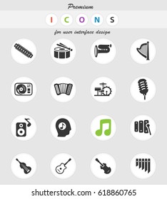 music vector icons for user interface design
