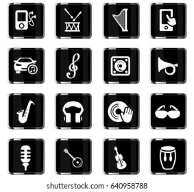 music vector icons for user interface design