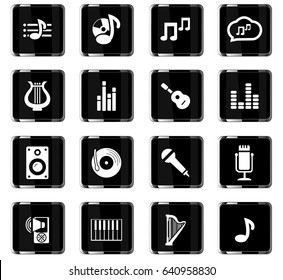 music vector icons for user interface design