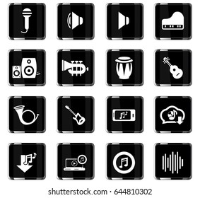 music vector icons for user interface design