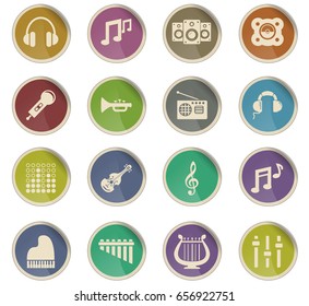 music vector icons for user interface design