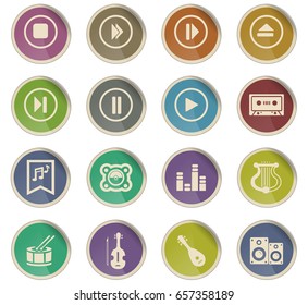 music vector icons for user interface design