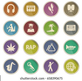 music vector icons for user interface design