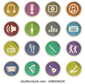 music vector icons for user interface design