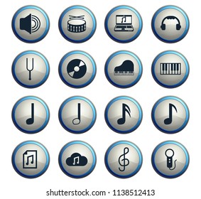 music vector icons for web and user interface design