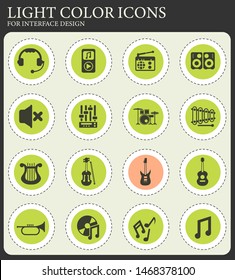 music vector icons for web and user interface design