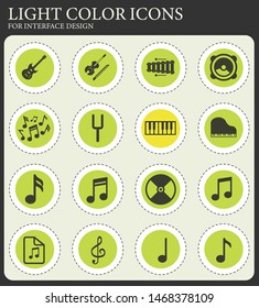 Music vector icons for web and user interface design