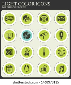music vector icons for web and user interface design