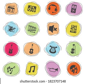 music vector icons for web and user interface design