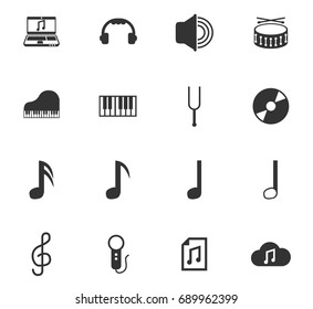 music vector icons for web and user interface design