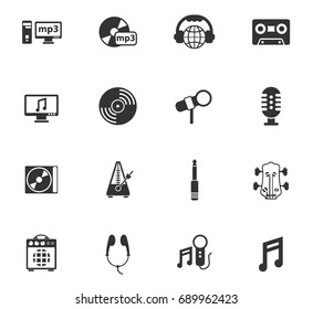 music vector icons for web and user interface design