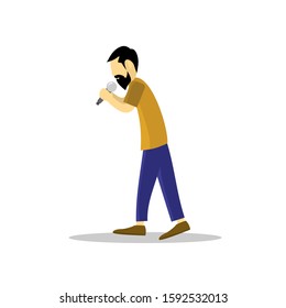 Music vector illustration. Flat design people. Vetor illustration.