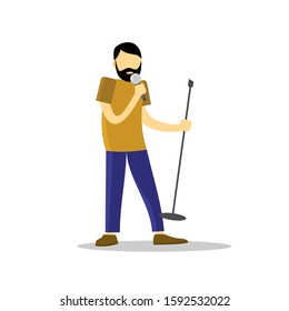 Music vector illustration. Flat design people. Vetor illustration.