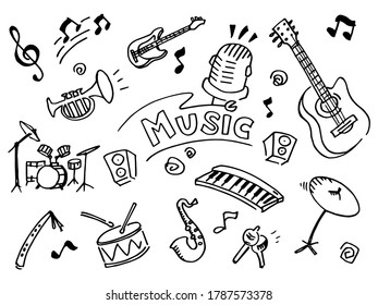 Music vector illustration. Hand drawing design concept. Vector illustration