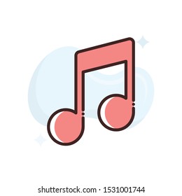 Music vector illustration. Outline filled advertising and media icons.